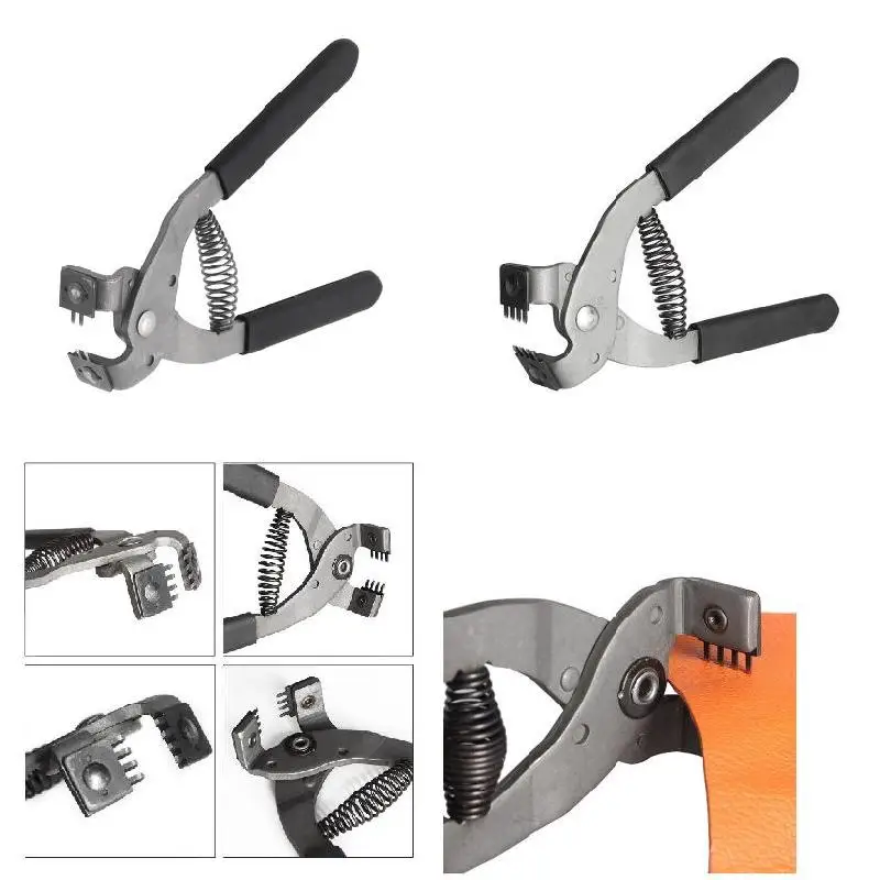 

2/4 Claw Leather Puncher 4mm Pitch Belt Strap Multi-function Manual Punching Pliers Hand Sewing Diy Craft Accessories