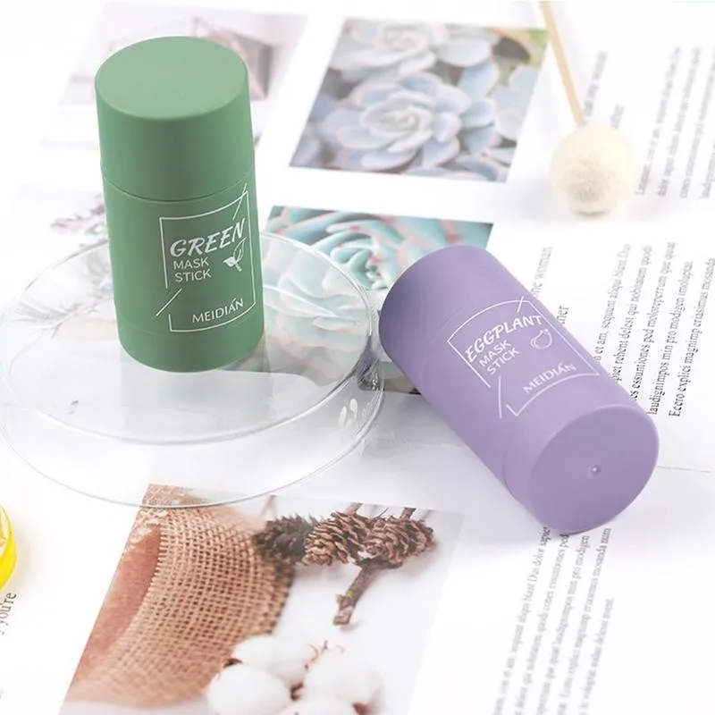 Зеленая маска палка Баклажан очистки палочки пластилина Маска масло Управление