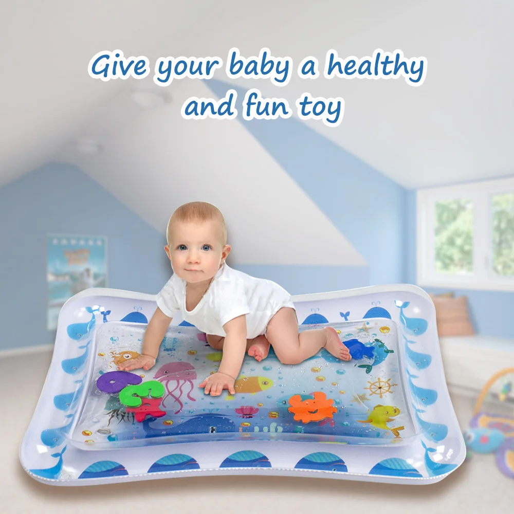 Детский водный игровой коврик для детей 3 6 9 месяцев надувной детский с животиком