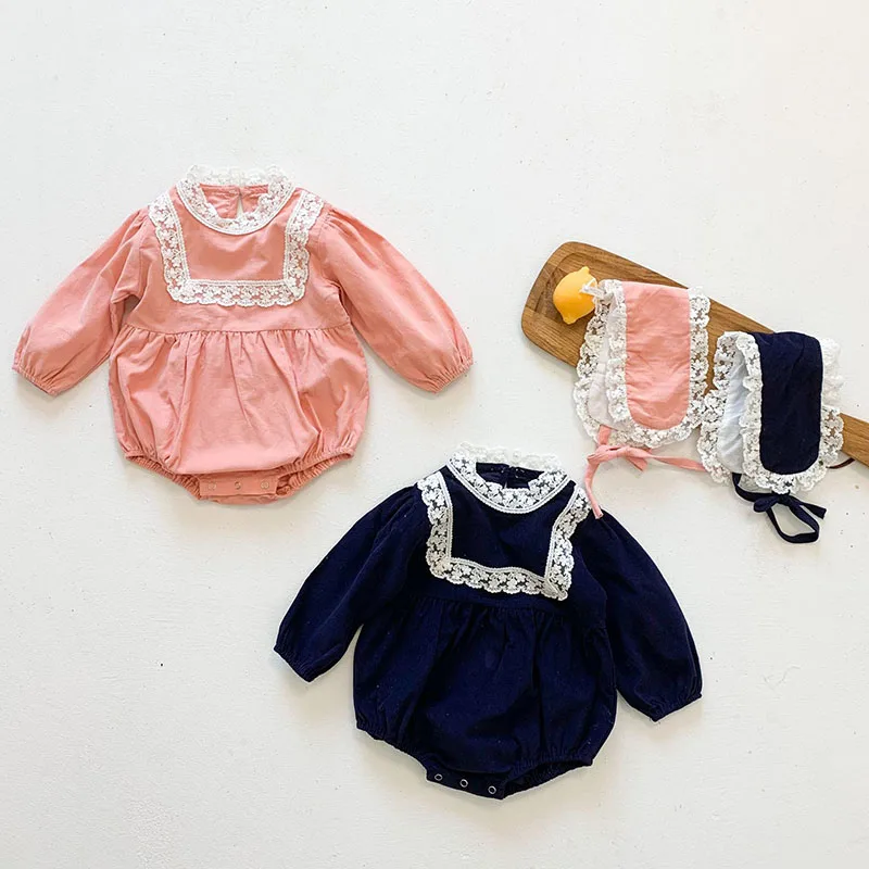 

Baby Girl Rompers Baby Girl Long Sleeves Corduroy Rompers Spring Autumn Baby Girl Newborn Rompers Clothes + Hair Band