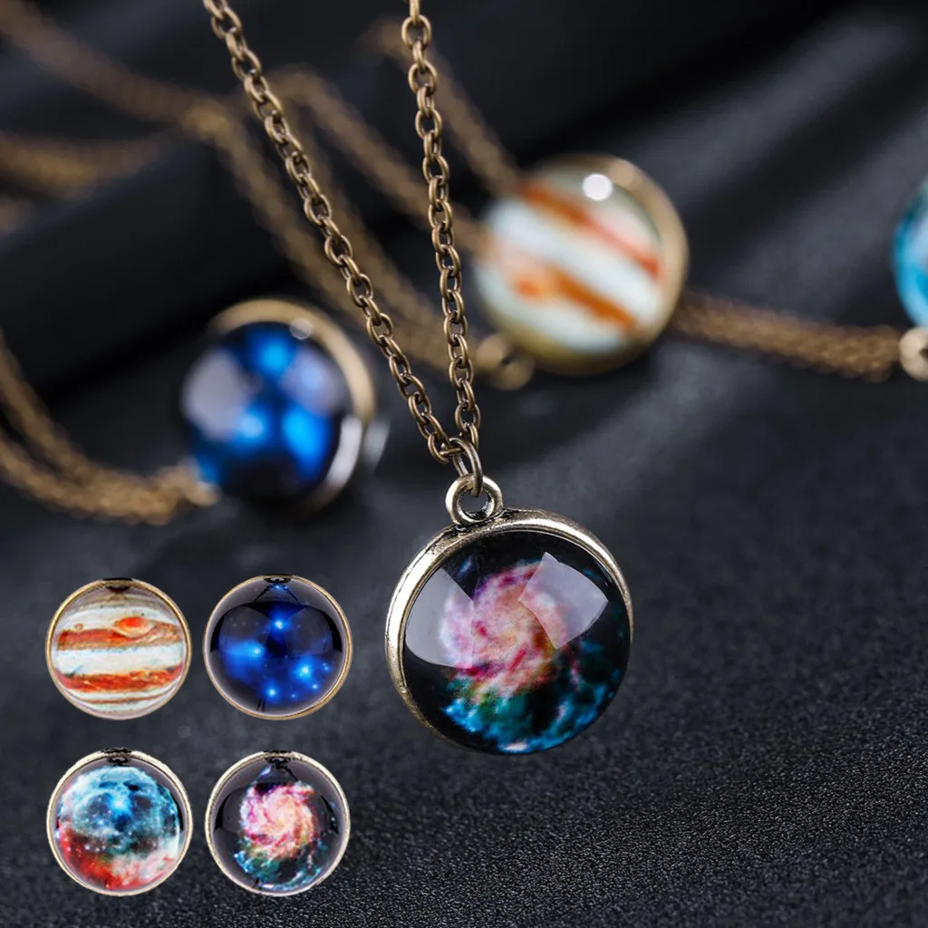 Nebula Planet двустороннее Галактическое ожерелье Вселенная светящаяся в темноте
