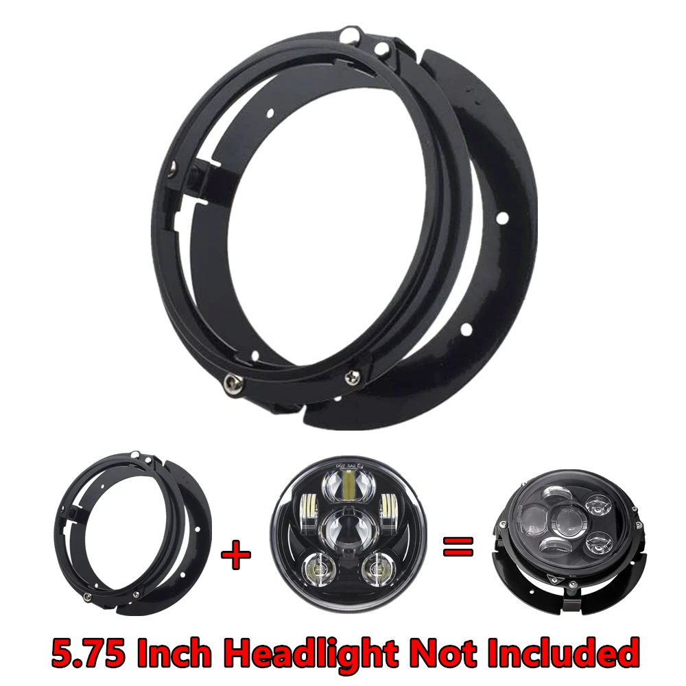 

5 3/4 Inch Round Headlight Ring Mounting Bracket Ring for Motorcycle 5.75" Headlight Headlamp Black/Chrome