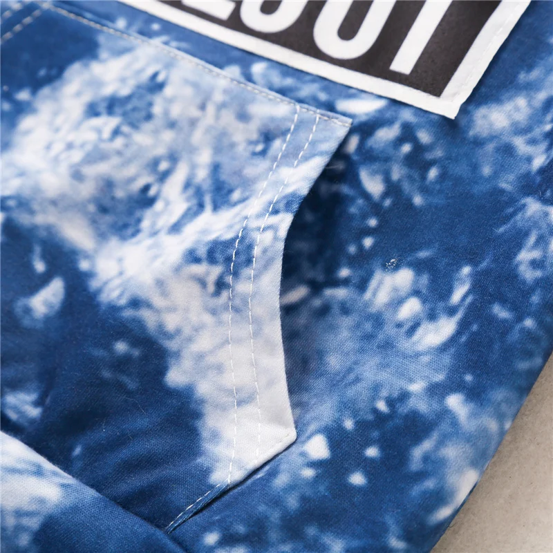 

Tie-dye Hoodie Kid Boy OUT TA or BOSS Letter Printed Long Sleeve Pullover Blue Color Sweater for Children 1-6 Years