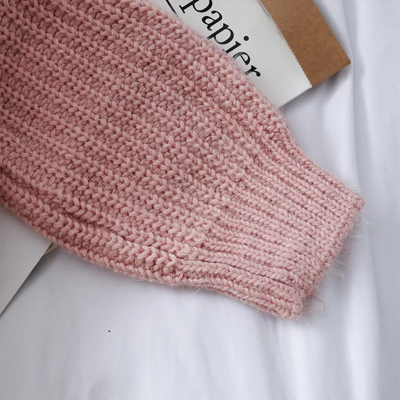 2019 Новая мода Женская одежда свитер v-образный вырез длинный рукав свитера