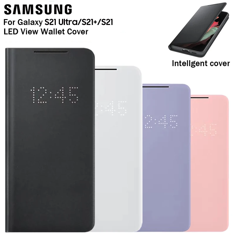 Capa para Galaxy Cartão de Bolso S21 + S21plus Samsung Original Smart Vista S21 Ultra 5g Plus S21ultra Sm-g998b Sm-g996b Cases Led