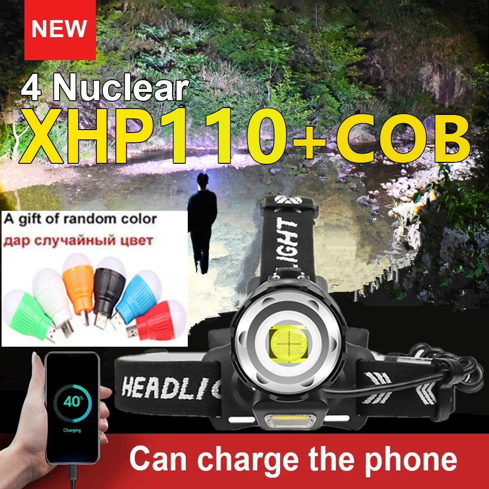 1000000LM XHP110 мощный Фонари фары XHP90.3 светодиодный USB флэш память светильник XHP70