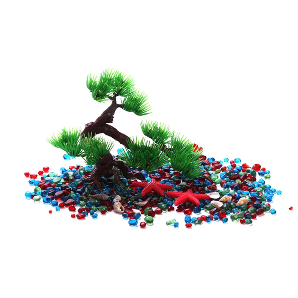

2Pcs Aquatic Plant Aquarium Decorations Fish Tank Adornment (Green,Brown)