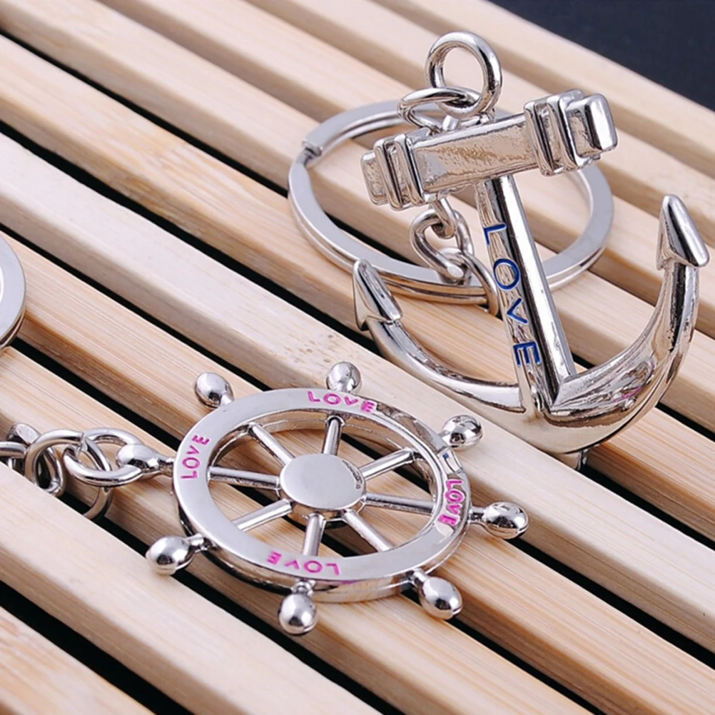 1 пара руль якорь Брелок для ключей пар кольцо влюбленных подарок брелок