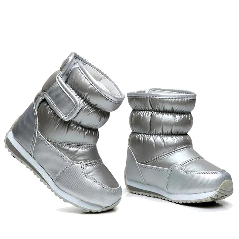 ULKNN Children's Snow Boots For Girls Winter Hiking Shoes Warm Kids Boys Shoes for Girl Size 23-36 Snow Boots Platform Ankle PU
