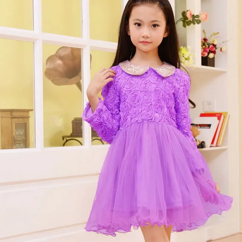 Кружевное зимнее платье для маленьких девочек детское рождественское с длинными