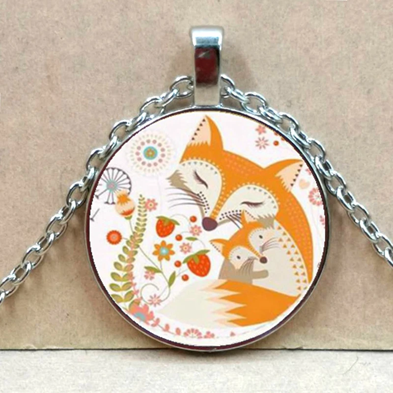 Ожерелье из стекла с подвеской в виде лисы для мужчин и женщин | Украшения