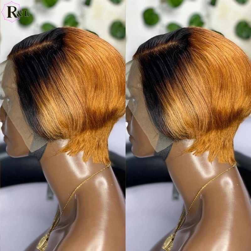 RULINDA Короткие парики из натуральных волос на шнурках 180% плотность бразильские