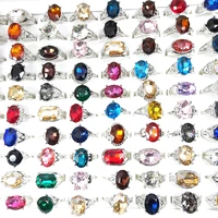 mixmax 20pcs womens rings colorful mix styles glass stone fashion jewelry ring wedding party favor gifts brand new