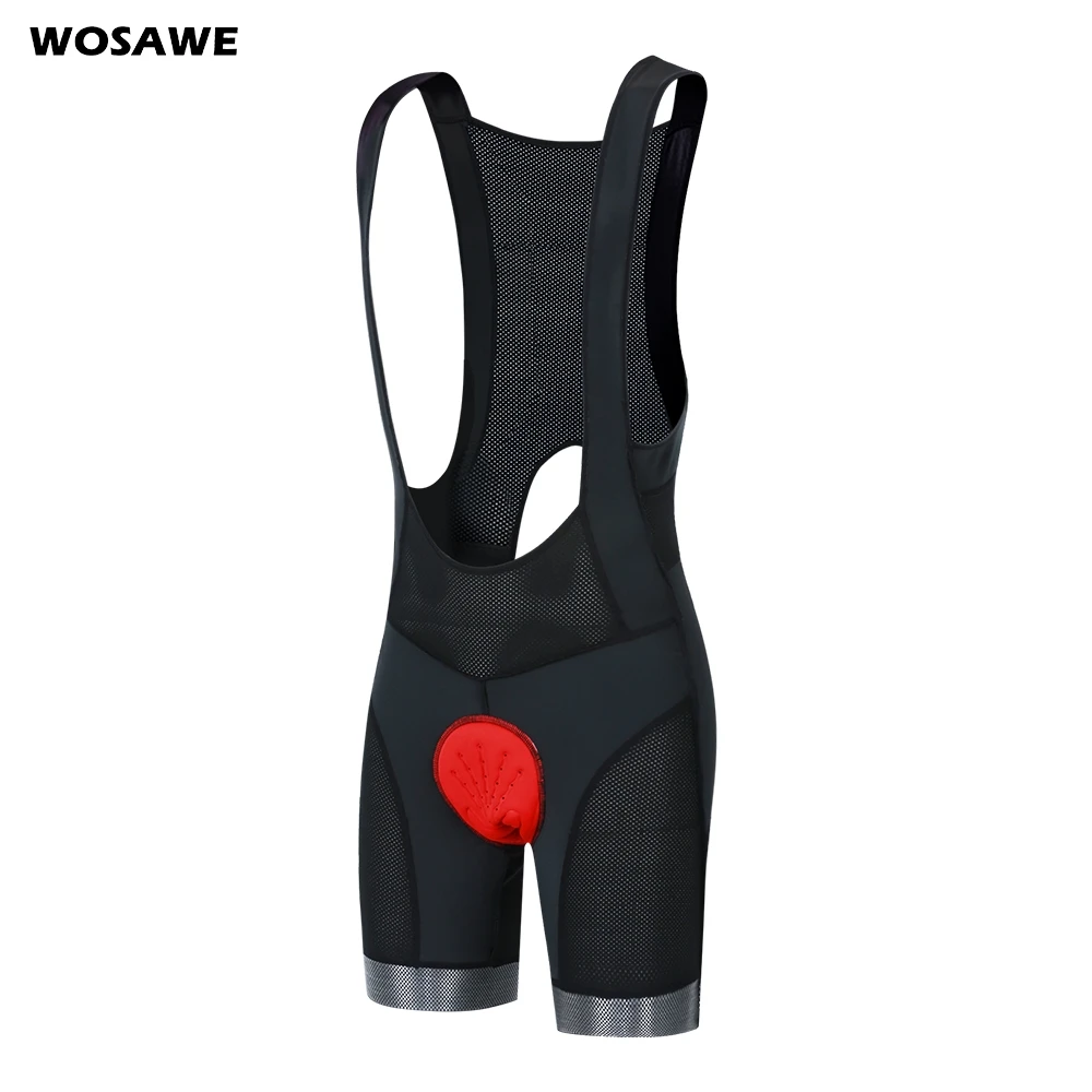

WOSAWE Bicycle Bib Short Men Outdoor Wear Bike Bicycle Cycling 3D Padded Riding Bib Shorts Black Cycling Bib Shorts M-3XL
