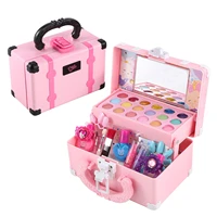 princess makeup cosmetics box set safe non toxic lipstick nail polish girl play house toy birthday christmas for childrens gift