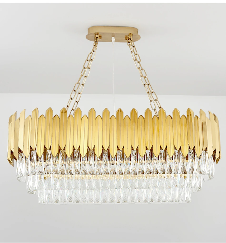 Прямоугольная хрустальная люстра, светильник ing Lustre Cristal, для гостиной, светодиодный, люстры, для кухни, остров, подвесной светильник, светильники