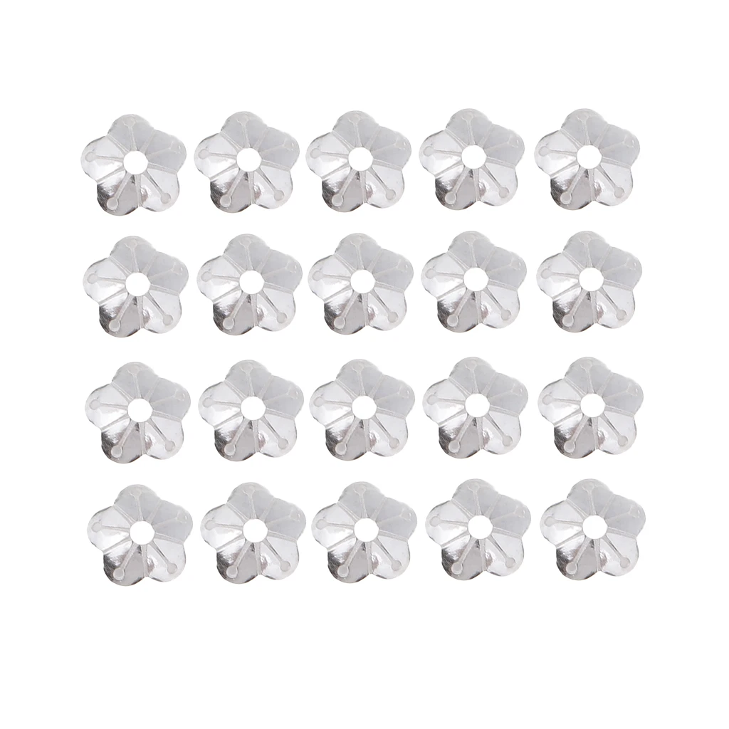 

20 Pieces Sterling Silver Flower End Spacer Beads Metal Beads