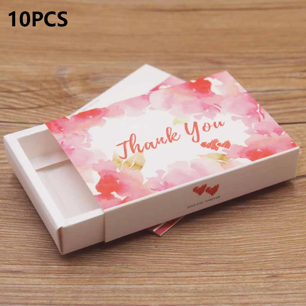 10 шт./лот Подарочная коробка из крафтовой бумаги упаковочная с романтичным