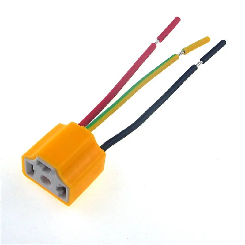 2pcs Car H4 Headlight Ceramic Bulb Holder Auto HID LED Halogen Socket Lamp Holders 9003 hb2 Connector Plug Wire | Автомобили и