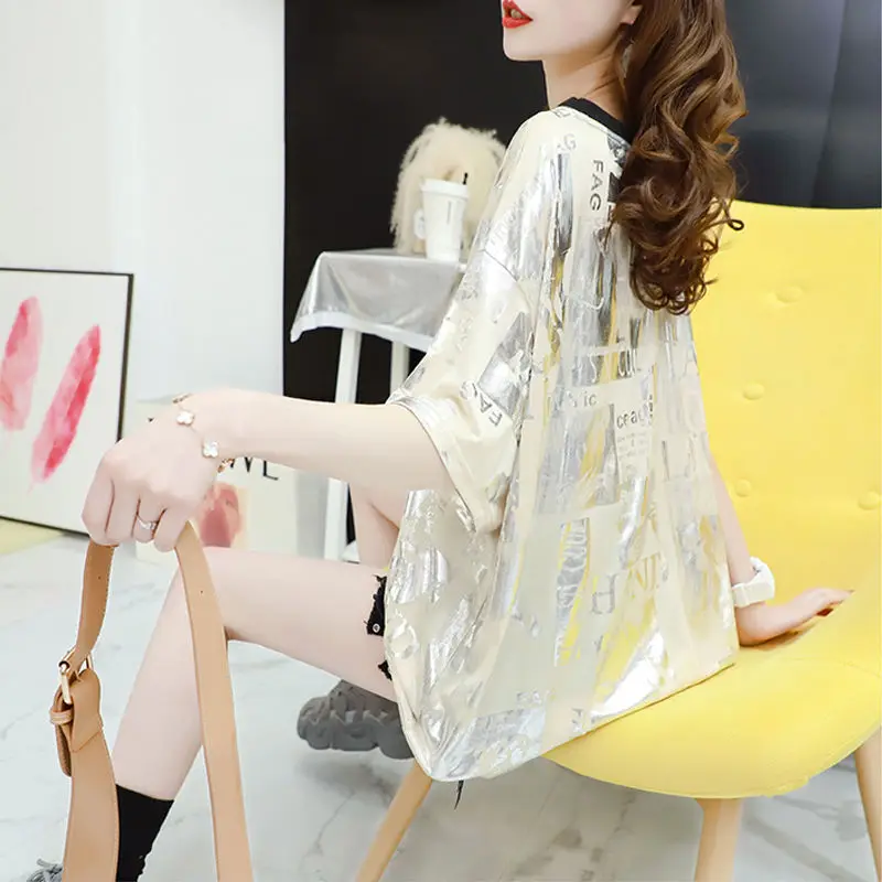 

Summer 2020 new short sleeve T-shirt women's loose design medium length top