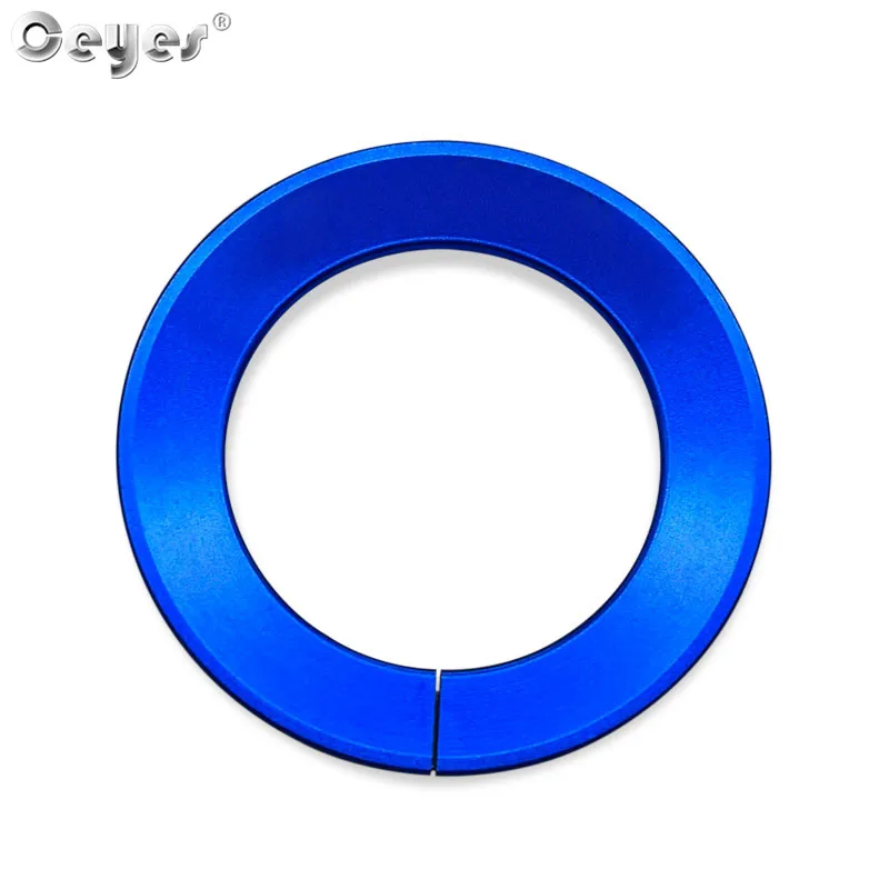 Blue Ring Cover Ceyes наклейки для стайлинга автомобилей для Nissan, Qashqai, Juke J10 J11 Авто Start Stop стильная кнопка Зажигания для автомобиля кольцо крышки с отверстием случае аксессуары - Название цвета: Blue Ring Cover