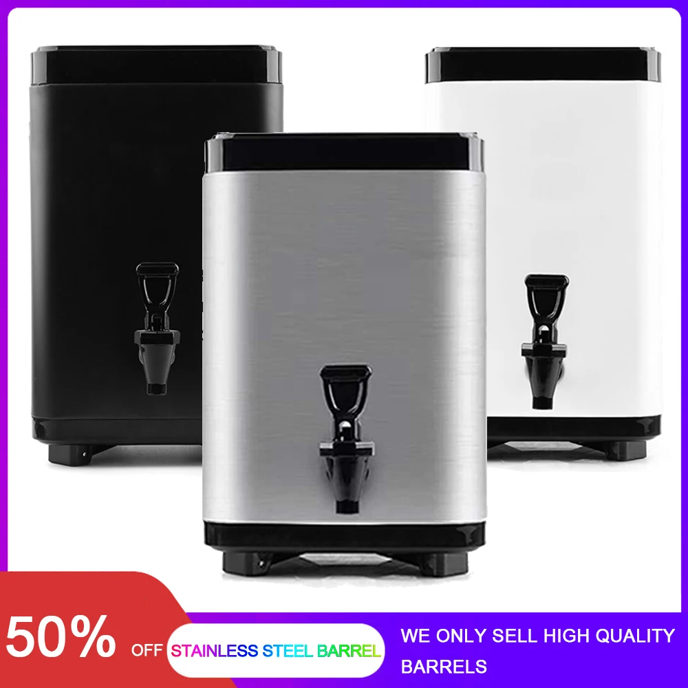 

304 Stainless Steel Square Barrel Milk Tea Barrel Insulation Barrel Three-Layer Insulation Cold Barrel Commercial Large-Capacity