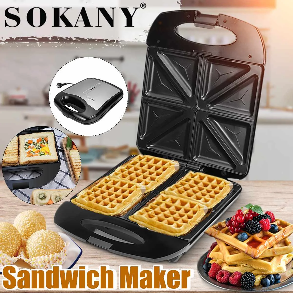 Prezzo Sandwich Piastra Di Cottura A Doppia Faccia Waffle Primavera Rotolo Pelle Pancake Padella Macchina Da Cucina Sospesa Elettrodomestici 220V