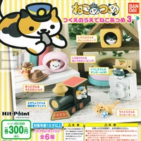genuine bandai capsule toys bulk goods cute cats backyard surrounding anime hand made ornaments cartoon doll figure toys