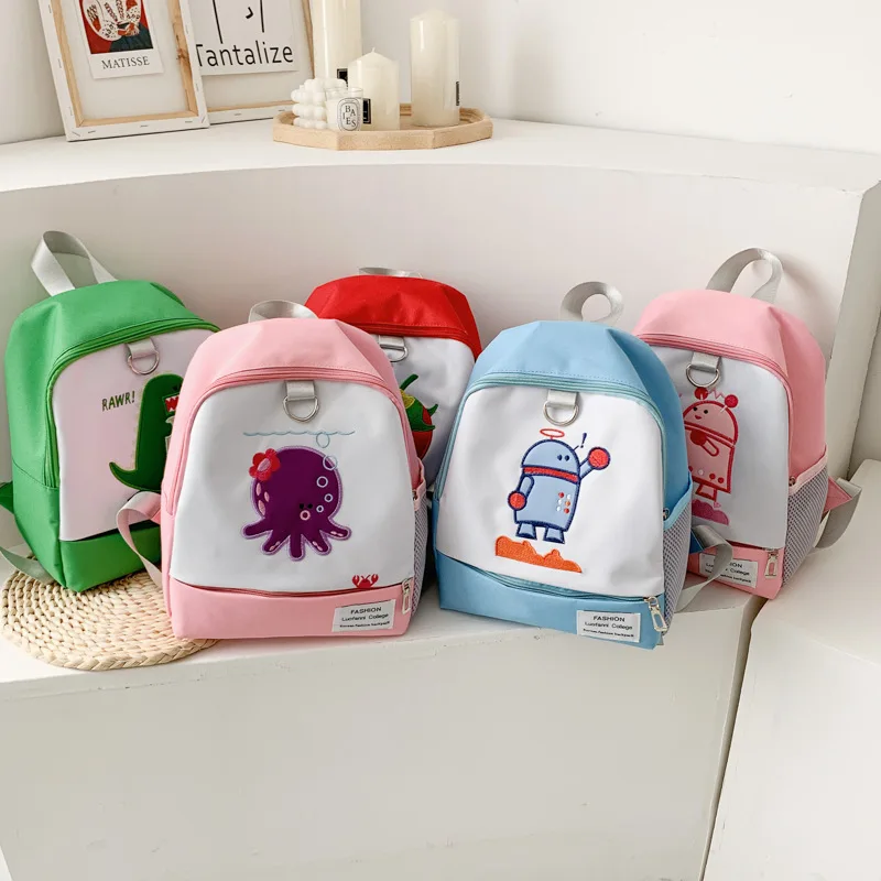 

Kindergarten Schoolbags Children Boys Girls Baby Schoolbags 3-6 Years Old Cute Cartoon Bunny Cat Alien Dinosaur Plush Backpack