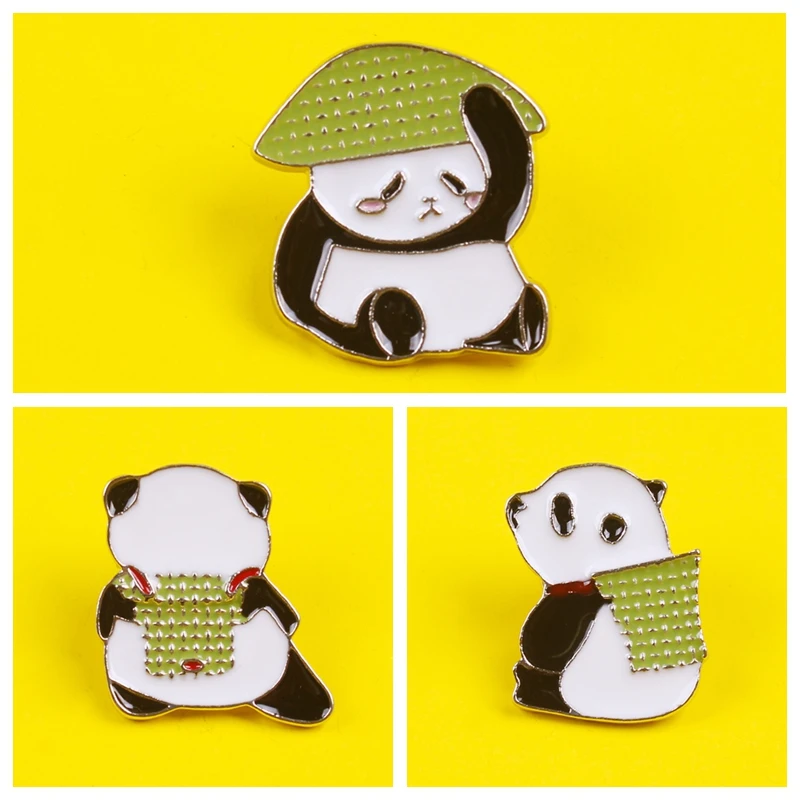 Lovely Animals Pins And Brooches Panda Bear Zinc Alloy Pin Badges Hat Backpack Accessories Lovers jewelry Gift for lover | Дом и сад