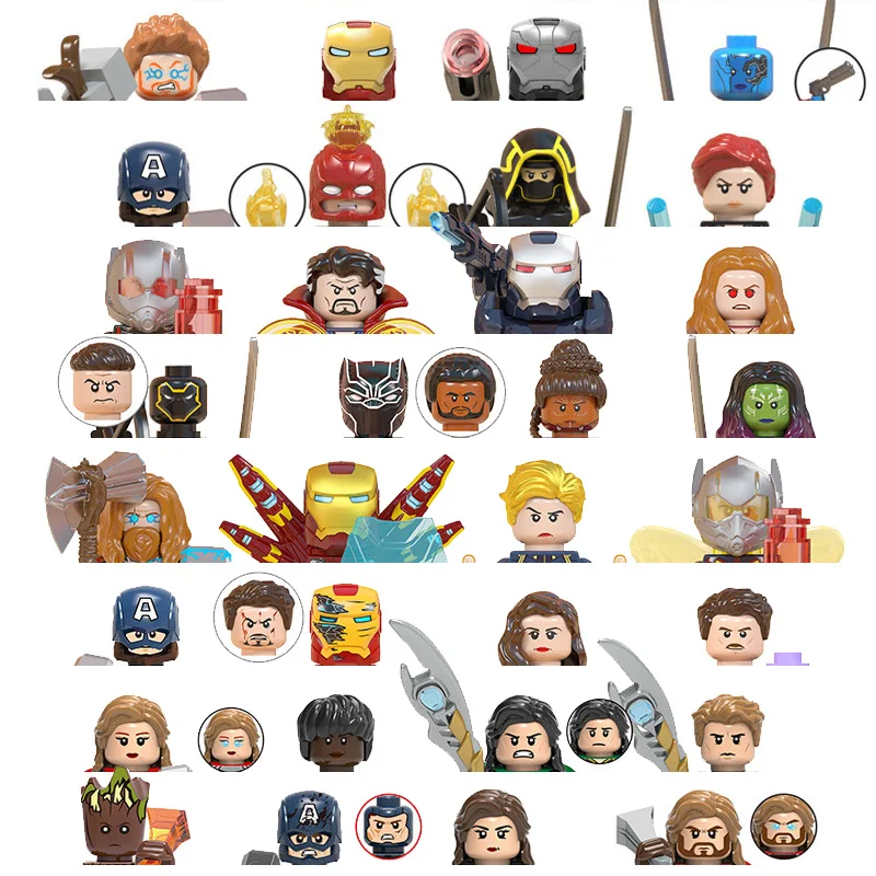 Набор мини фигурок Мстители экшн конструктор супер герой Тор Hawkeye Локи капитан