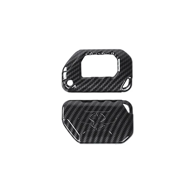 carbon fiber grain MOPAI чехол для автомобильных ключей Jeep Wrangler JL+ ABS чехол для автомобильных ключей аксессуары для Jeep Wrangler JL - Название цвета: carbon fiber grain