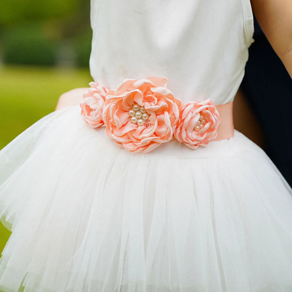 Оригинальная Новинка Платье с цветочным узором для девочек поясом и оголовье