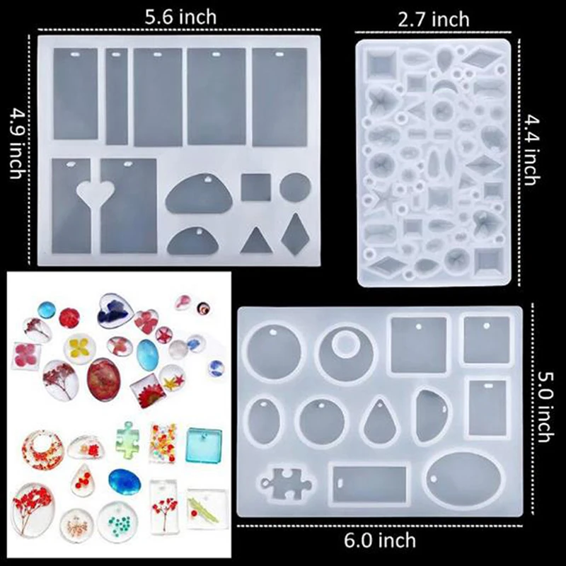 

Epoxy Resin Molds Set Silicone Mold UV Casting Tools Clay Resin Jewelry Casting Molds For Jewelry Making DIY