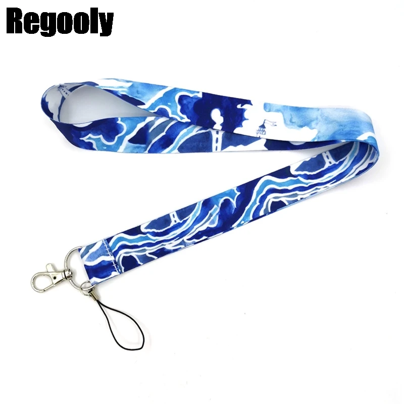 Kanagawa Hokusai Waves Wristlet брелок на шею ожерелье с мультипликационным рисунком ремешок