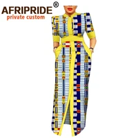 afripride classic ankara straight dress for women tailor made short sleeves floor length women casual dress with sash a1825083
