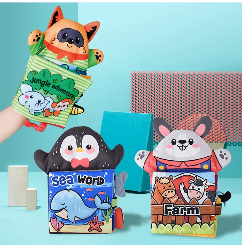 

Animal Plush Hand Puppets Childhood Kids Cute Soft Toy jungle sea world Farm Story books play doll Gift For Children