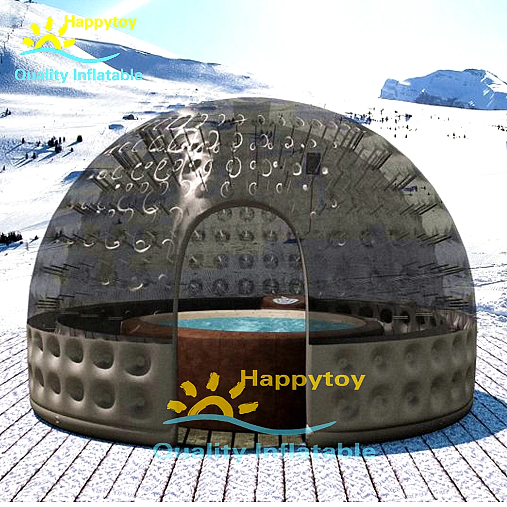 Billig Freies Verschiffen Transparente Aufblasbare Blase Zelt PVC Dome Iglu Camping Zelt Für Camping