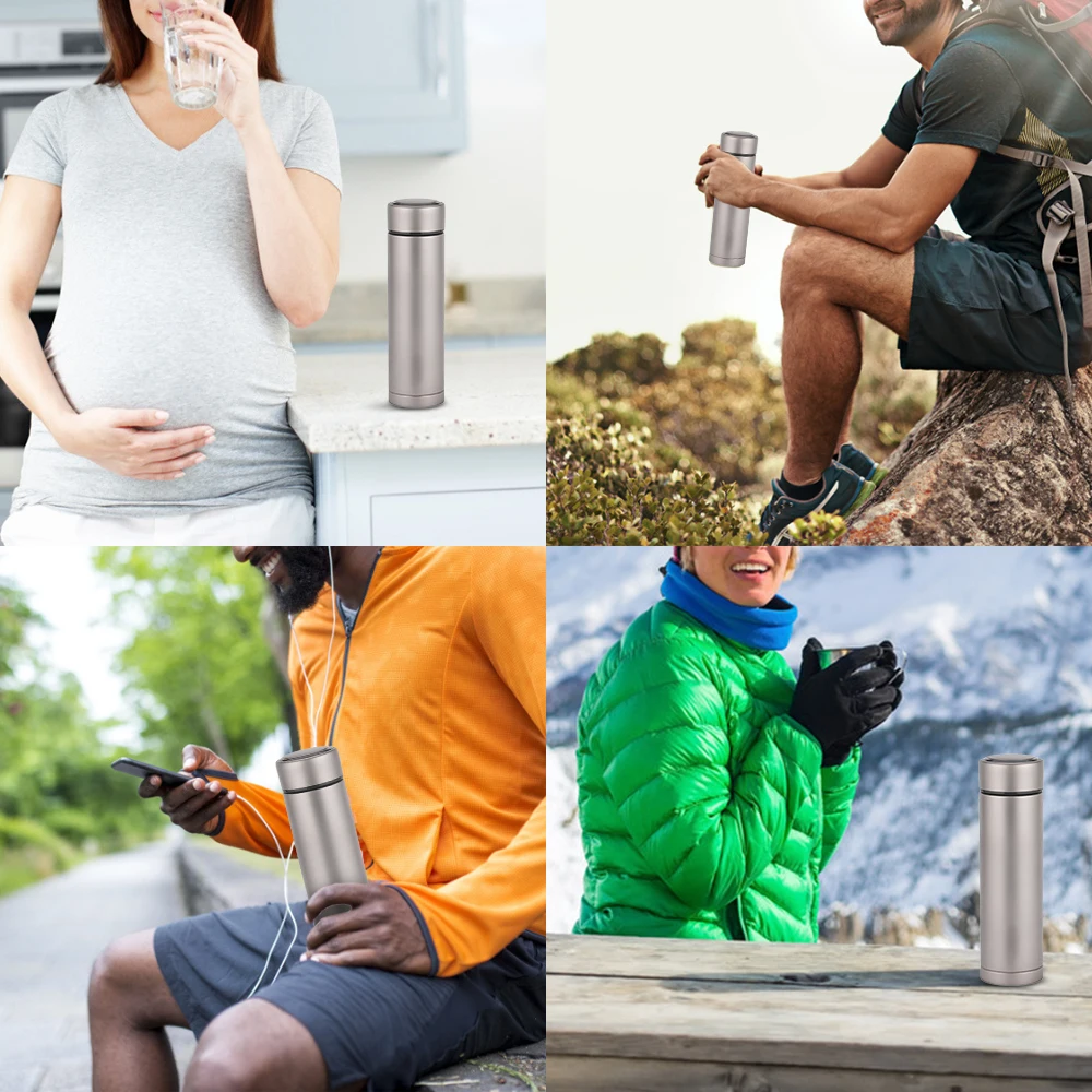 

Lixada 500ml Double Wall Vacuum Insulated Titanium Water Bottle Flask Outdoor Sports Leak Proof Water Bottle Tea Bottle