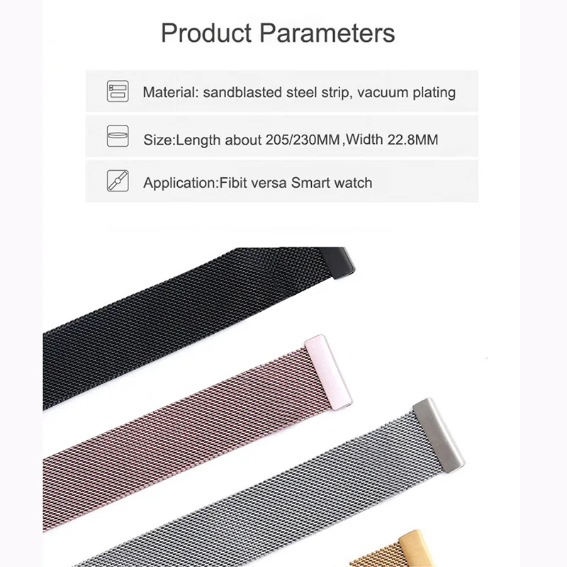 XShum Fitbit Versa 2 Band Metal Strap For Wrist Milanese Bracelet fit bit Lite Smart Accessories | Электроника
