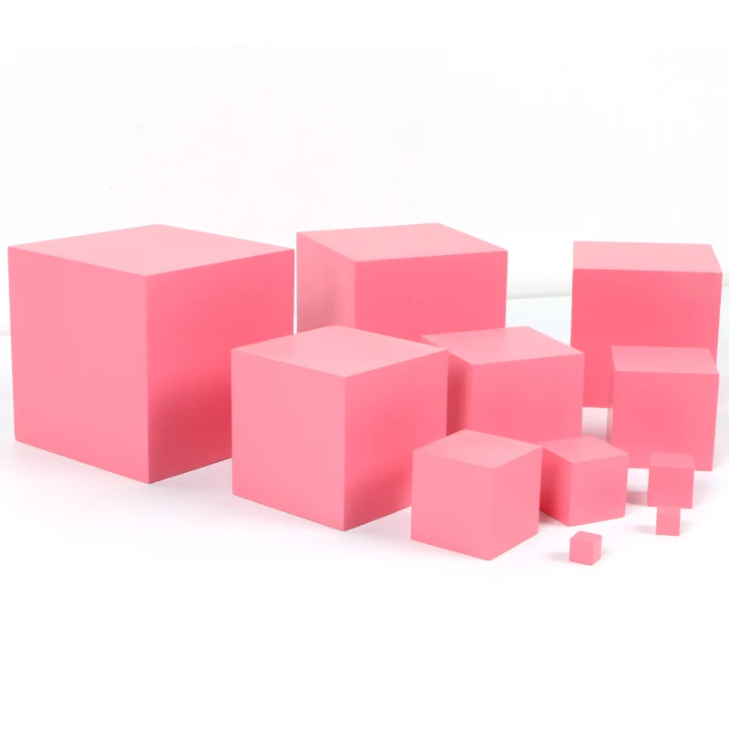 По методике Монтессори с деревянными розовый башня сенсорными Training строительные