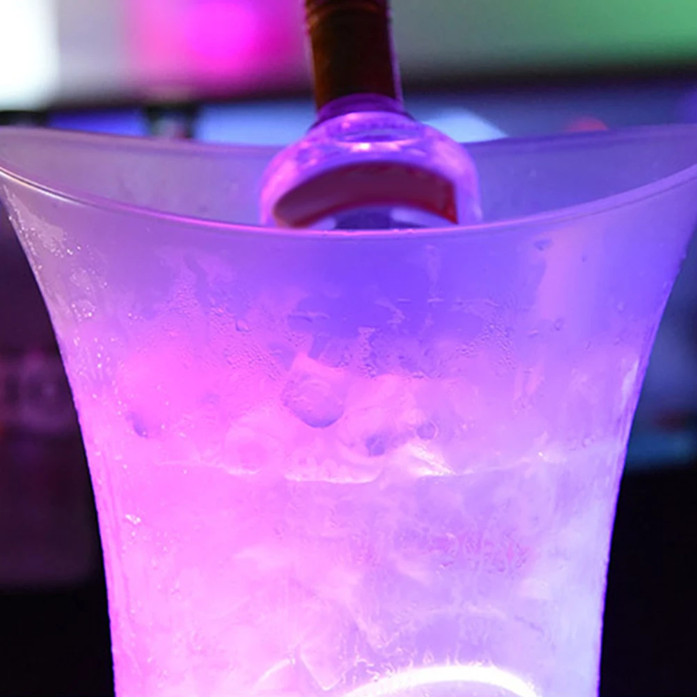 

Drink Container Party Home Color Changing Lighting 5L Wedding Thickened Beverage For Bars Barware LED Ice Bucket Beer Champagne