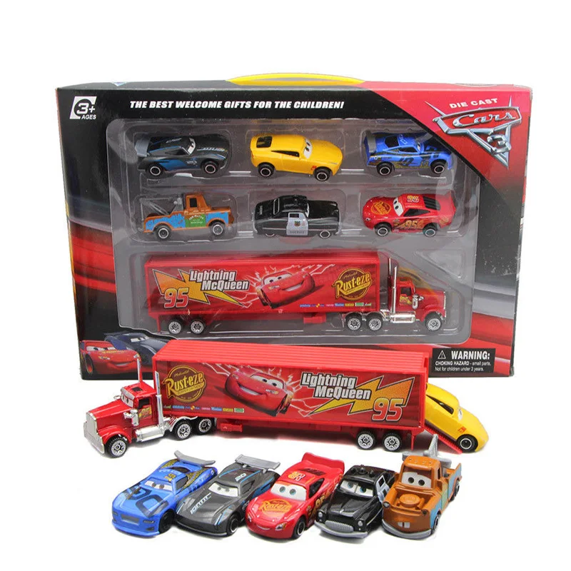 

Набор Disney Pixar машина 3 Lightning McQueenStorm Mack Uncle Truck 1:55, литые игрушки-фиджеты, металлическая модель автомобиля, игрушки для мальчиков, рождественски...