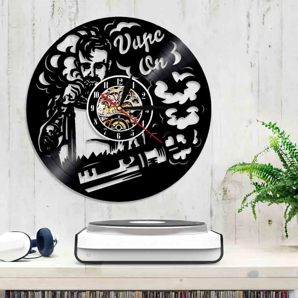 Электронная сигарета виниловая запись настенные часы время дыма Современный