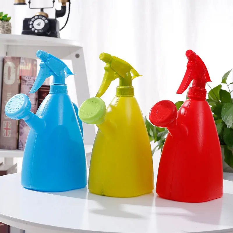 

1pc 600ML 2 In 1 Plastic Watering Can Indoor Garden Plants Pressure Spray Water Kettle Adjustable Sprayer 3 Colors