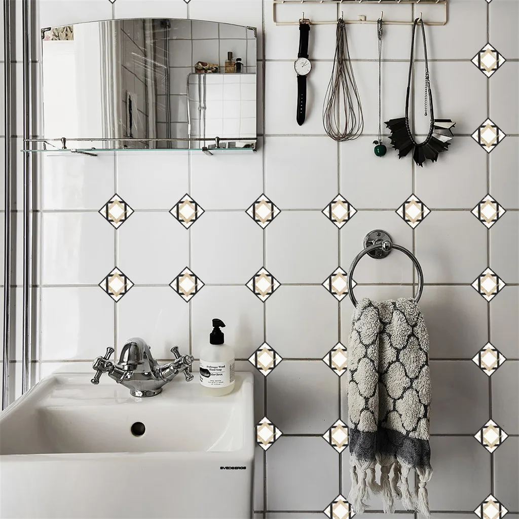 10 штук самоклеящихся наклеек из ПВХ для плитки водонепроницаемые наклейки на