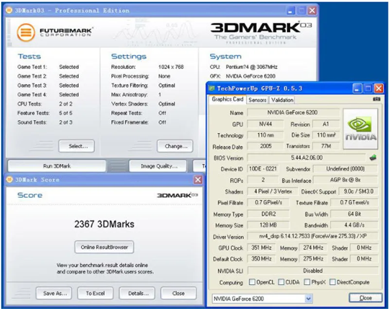 Видеокарта для GeForce 6200 512M 256MB DDR2 AGP 4X 8X VGA + S-VIDEO DVI | Электроника