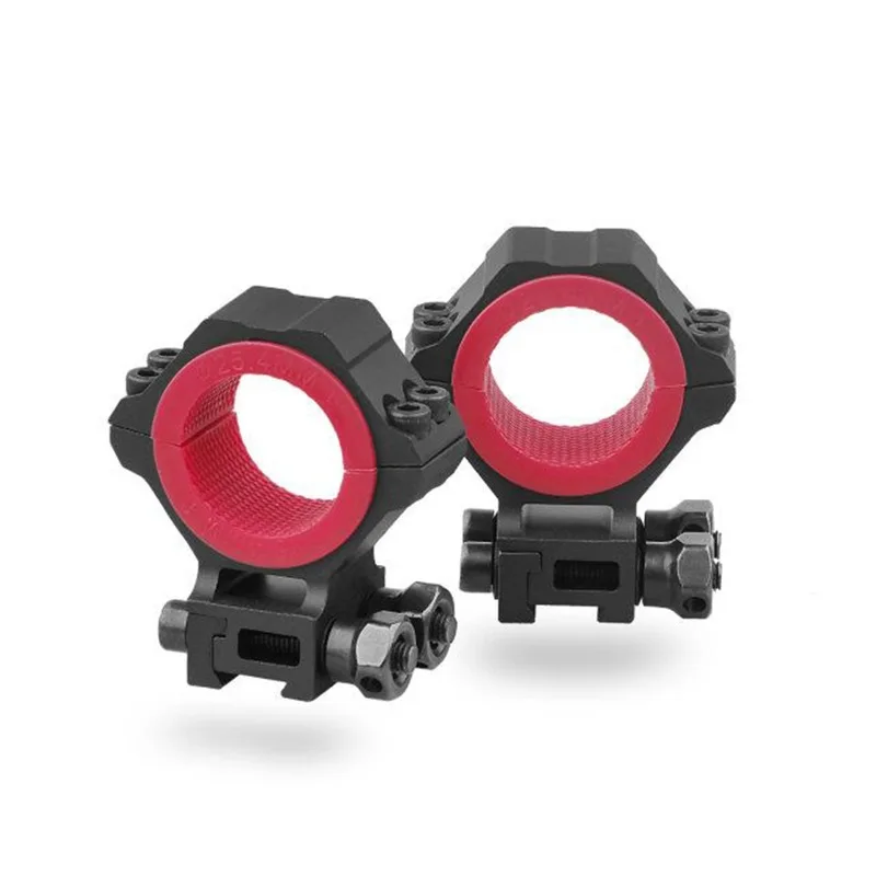Riflescope Rings 25.4 30 34 mm Tube 6000 Joules Shockproof Universal Discovery with Red Gaskets