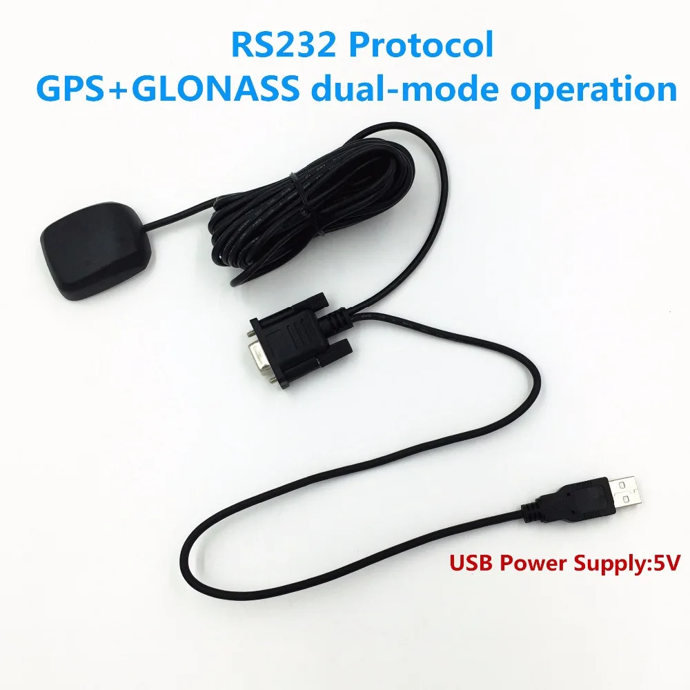 

10PCS Free delivery, 4800 baud rate Industrial DB9 RS232 protocol,USB 5V power supply RS-232 GNSS GPS GLONASS receiver, NMEA0183