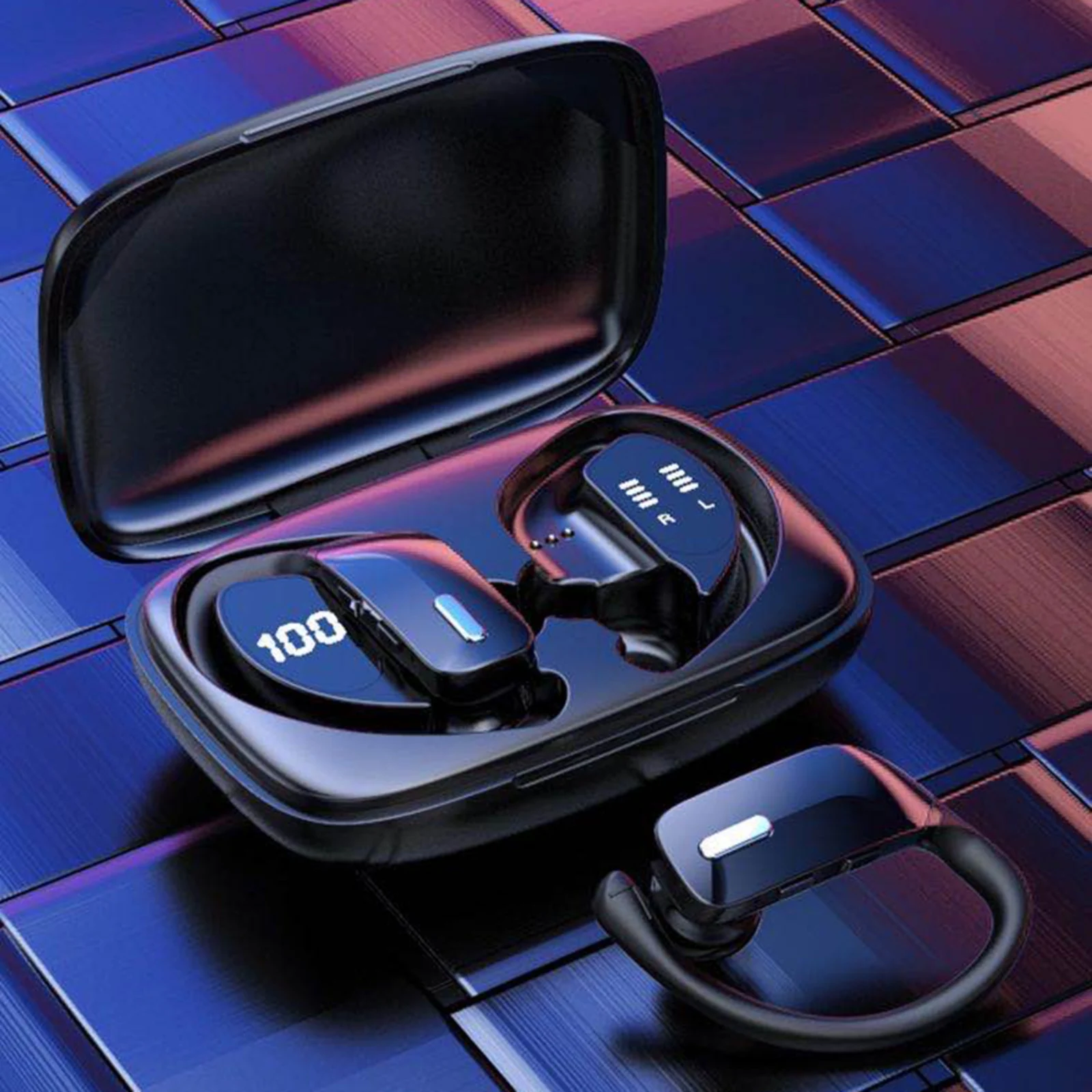 

Wireless Bluetooth-compatible Earphones T16/T17 Handsfree Sport Earbuds With Mic IPX7 Waterproof Ear Hook Headsets 80H Standby